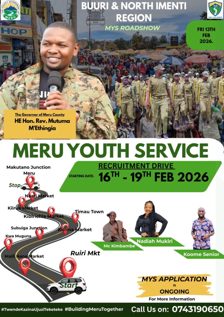 Day 4 of the Meru Youth Service roadshow , heading to BUURI and IMENTI region.