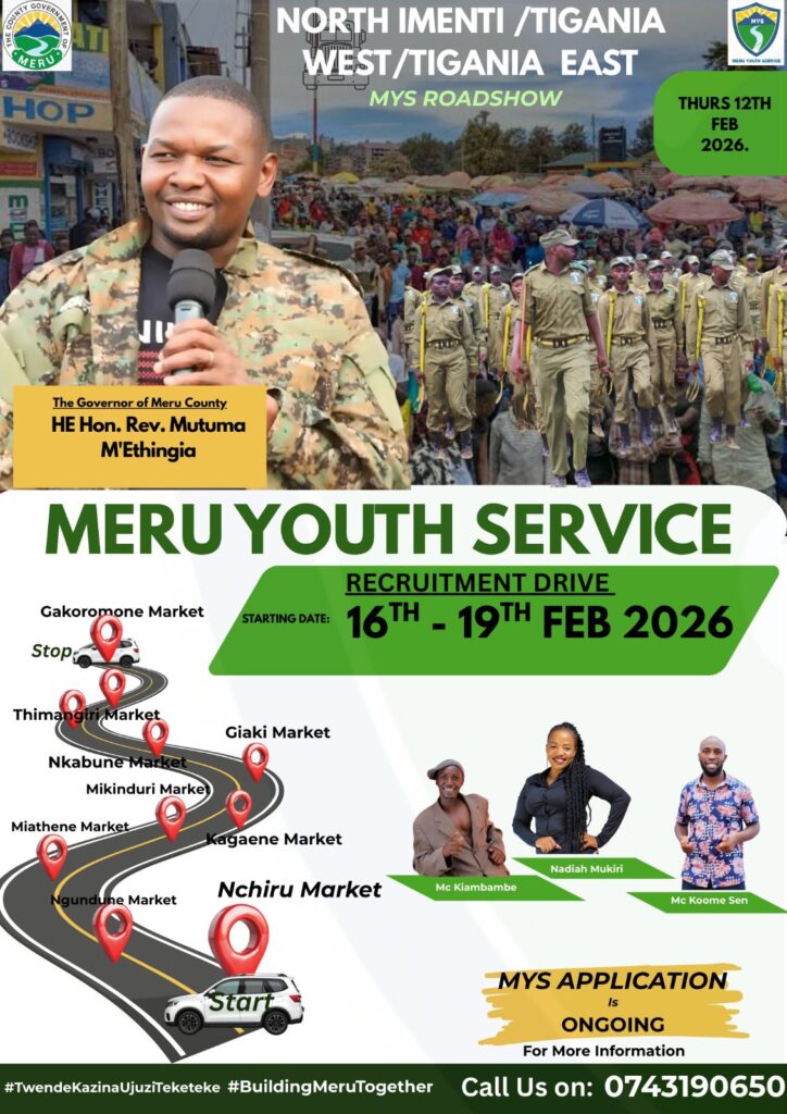 The Meru Youth Service roadshow enters its third day today
