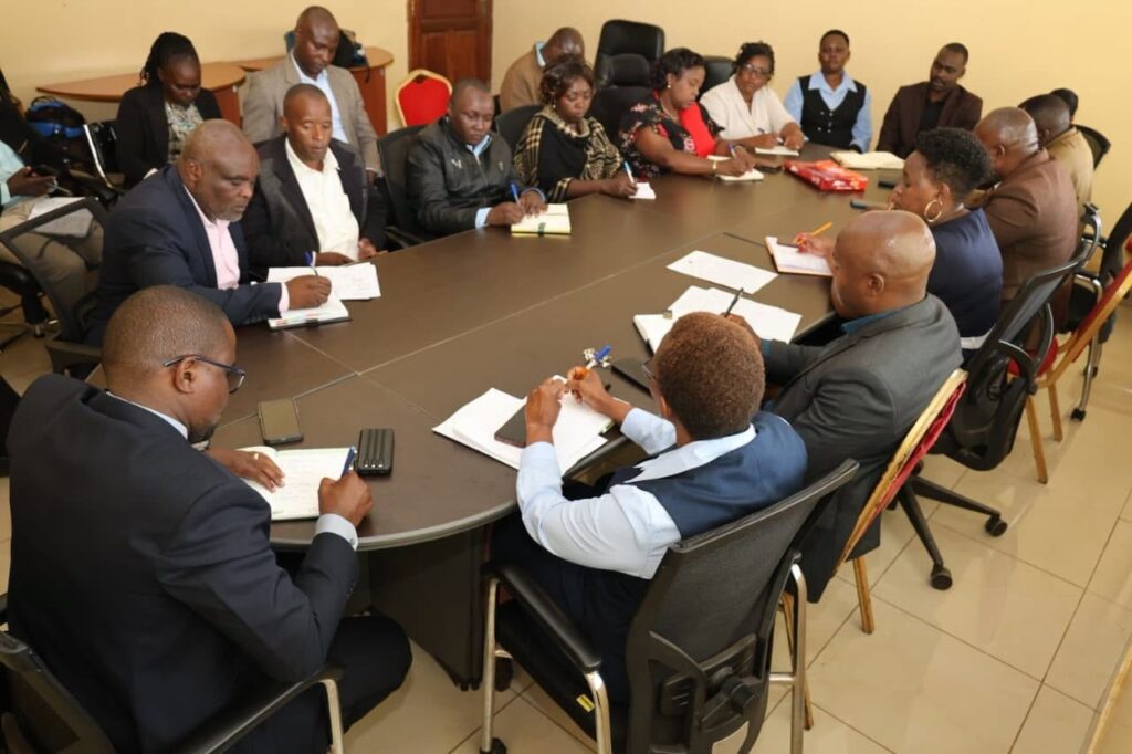 MYS CEO CPA Edwin Murangiri held a consultative meeting with officials from the Department of Education, the Directorate of Vocational Training Centres (VTCs), and heads of VTCs across Meru county.